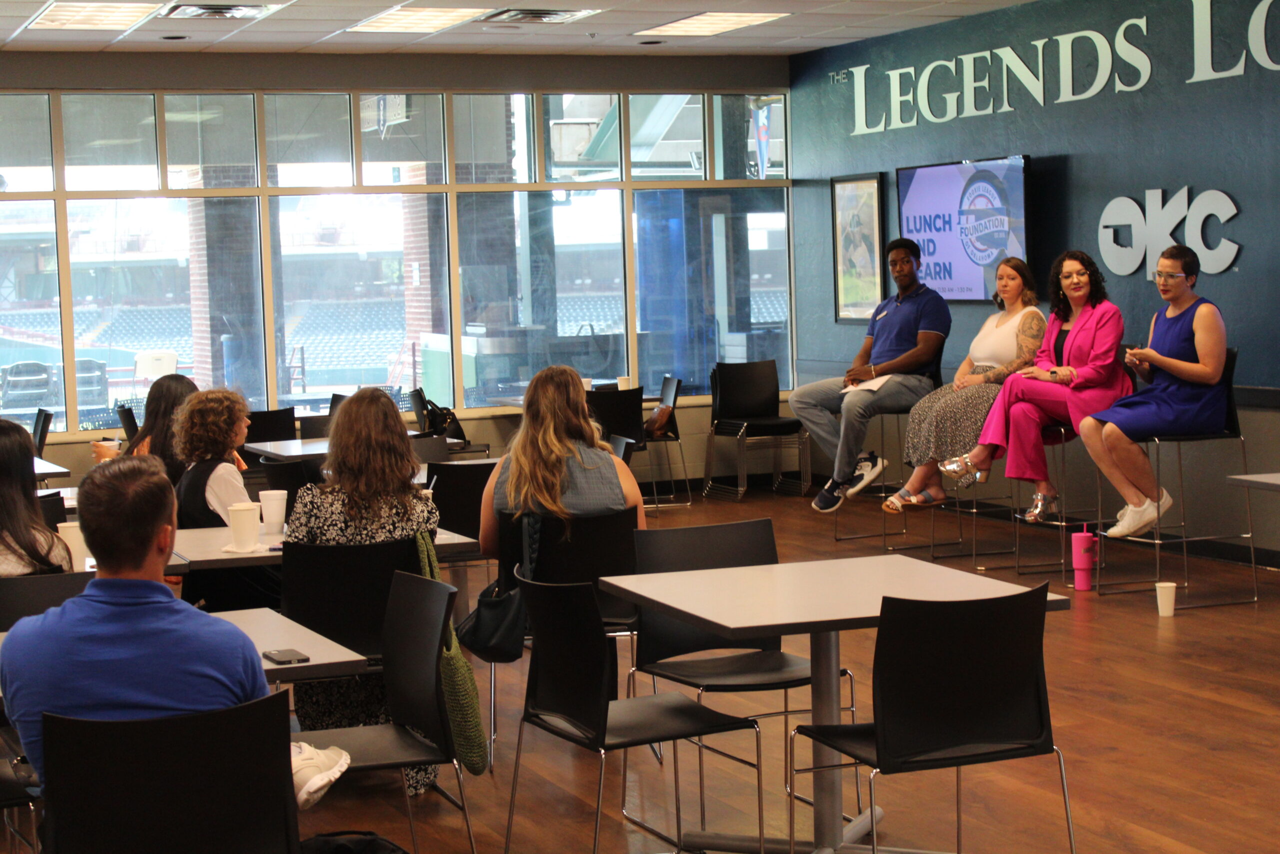 The attendees listen to the three panelists answer questions.

Photo Credits:Kesean Cleveland